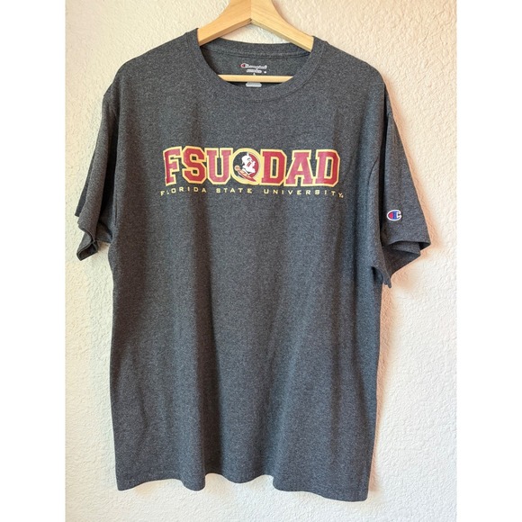 Champion Florida State University FSU Dad T Shirt Dark Gray Size Large - Picture 1 of 6
